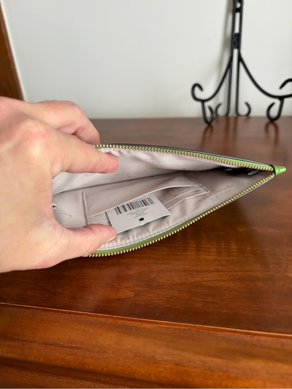 kate spade Bright Green Zip Wristlet NWT - Picture 7 of 7